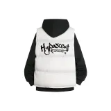 Черный с белым логотипом [с флисовой подкладкой] свитшот + абрикосовый черный логотип жилет