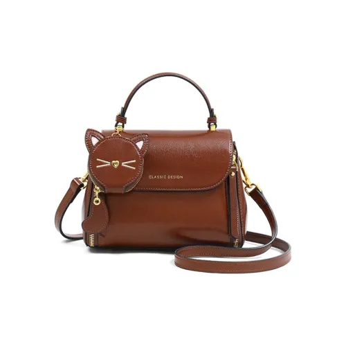 PESASRIE Коровья кожа Одно плечо Сумка Стандартная Женская Кофейного цвета