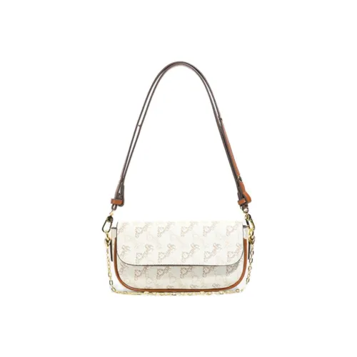 AUNG ПУ (полиуретан) Сумка через плечо Стандартная Кремово-белая Коричневая