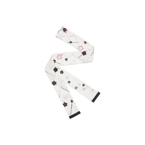 CHANEL Жаккард Шелковые Шарфы Женские Белый