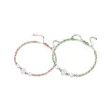 Браслет-шнурок с четырехлистным клевером Зеленый+Розовый (1 пара)