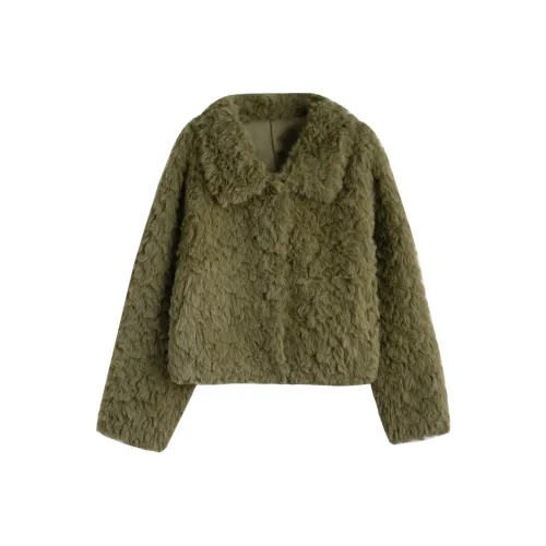 Tonlion Травяной зеленый Женские меховые изделия