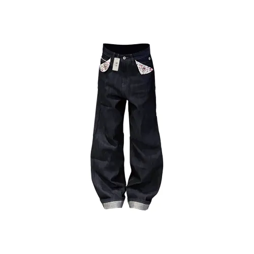 WEINIU Темно-синий Унисекс Джинсы