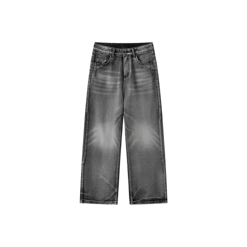 HKRXEC Дымчатый Серый Мужские Джинсы