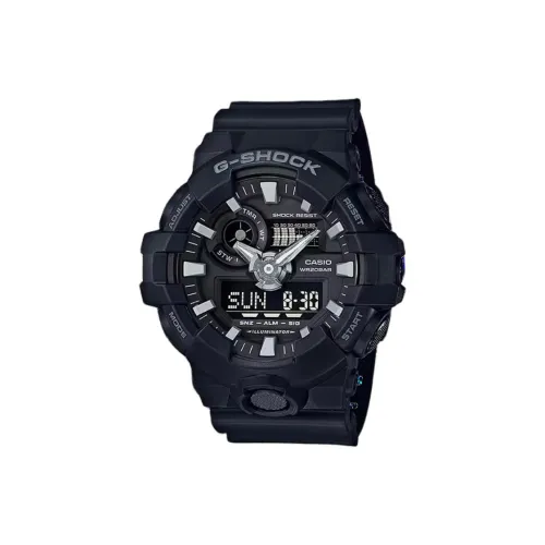 CASIO Liquid Crystal Analog Dual Display Series Кварцевый механизм Смольный ремешок Часы Мужские Черный циферблат