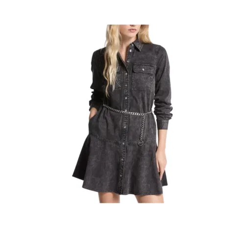 MICHAEL KORS FW25 Длинное Платье с Длинными Рукавами Женское