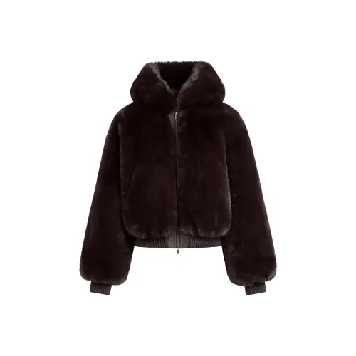 SKIMS FW25 FAUX FUR ZIP UP JACKET Velvet feel COAT Women's