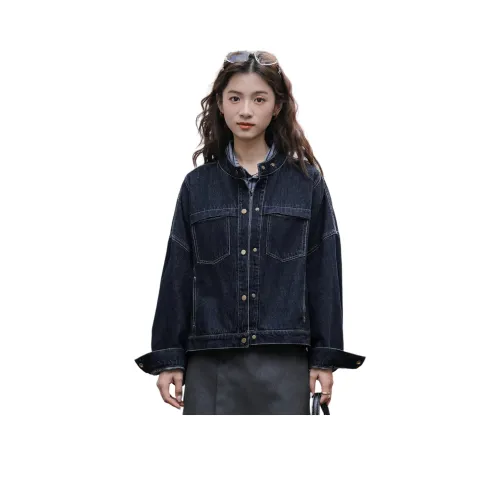 TXGN Черный Синий Женские Джинсовые Куртки
