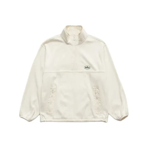 The Barnnet FW25 Eight Молоко Laska Флис Полузастежка Пуловер_Сливочный Свитшот Женские