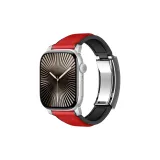 Красный с серебряной складной застежкой