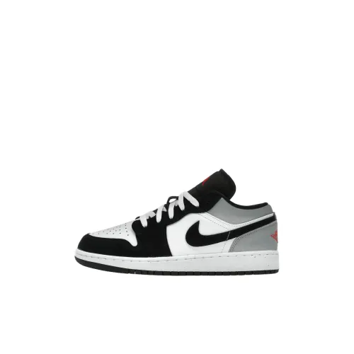 Jordan Air Jordan 1 Нижняя юбка Устойчивая к истиранию Низкий топ Детские баскетбольные кроссовки Черно-белая панда