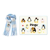 PINGU Одеяло Большое + PINGU Шарф (Пыльно-синий в клетку)