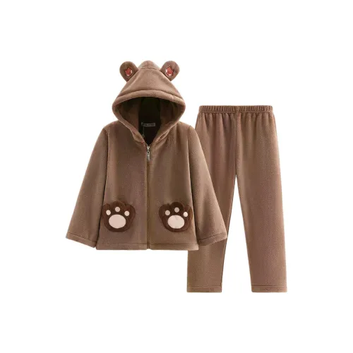 FENTENG Мальчики Зимняя Пижама Brown Bear Детская