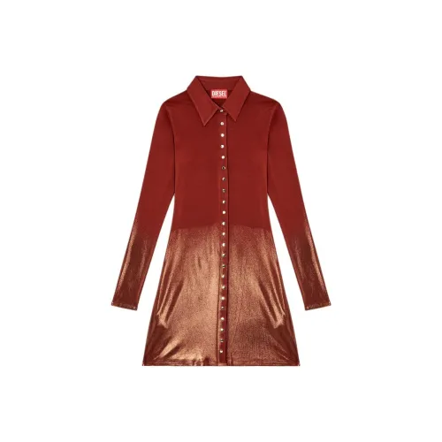 DIESEL D Pol Длинное Платье с Длинными Рукавами Женское