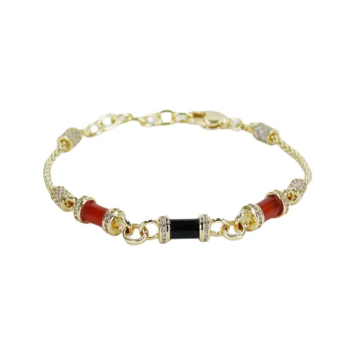 KRATTI Черный Красный Агат Браслеты Унисекс