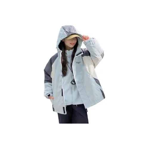 Mu Qingqing Синий Зеленый 3 в 1 Школьный возраст Топы