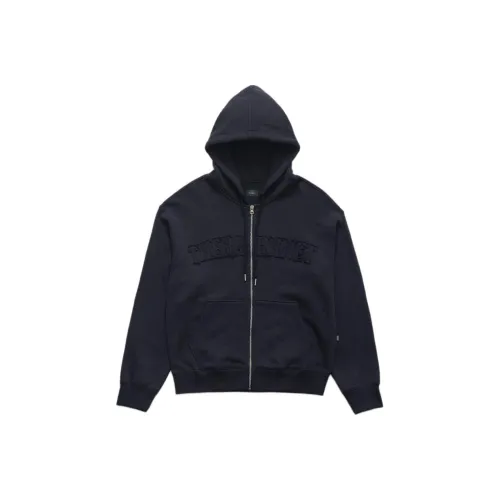 The Barnnet FW25 Eight Молоко OVERSIZED Forde Sweat ZIP UP Толстовка Куртка_Темно-синий Куртки Пальто Унисекс