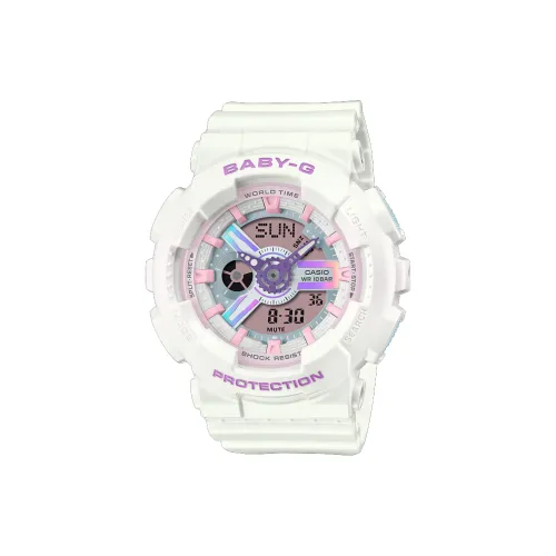 CASIO Baby G BA 110 Collection Кварцевый механизм Смольный ремешок Часы Унисекс Розовый циферблат