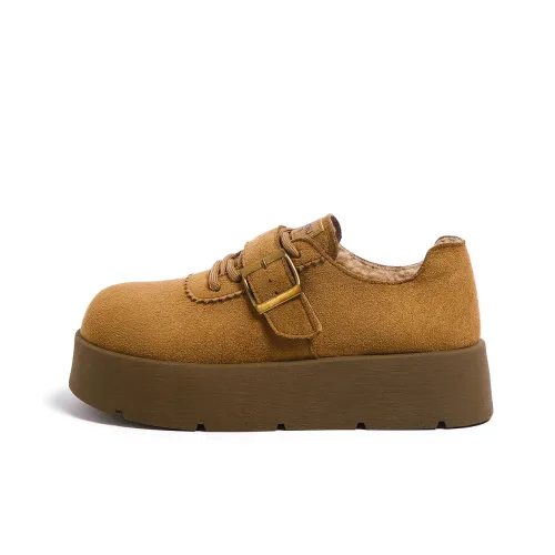 HUANQIU визуально увеличивает рост Низкий топ Утепленная обувь Женская CAMEL