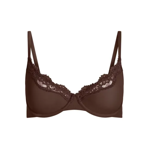 SKIMS FW25 PASSE TOUT Кружево Без подкладки Глубокий вырез Бюстгальтер Женские