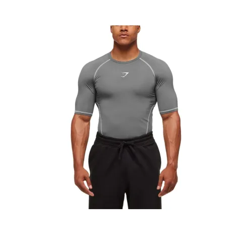 GYMSHARK Асфальт Серый Белый Мужская T-Рубашка