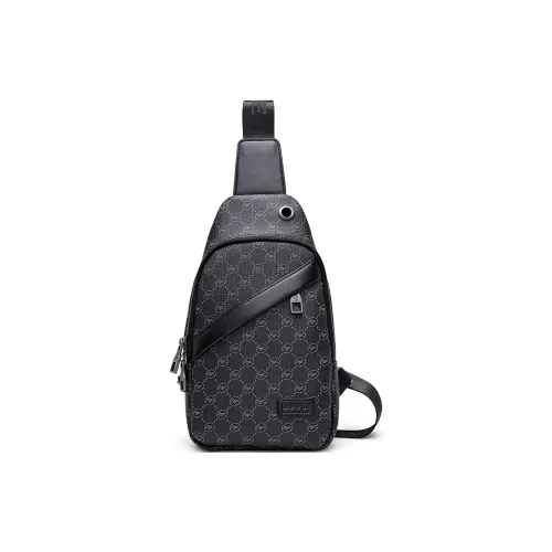 FAIRWHALE Сумка через плечо из ПВХ среднего размера мужская черная