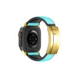 Бирюзовый с золотой складной застежкой