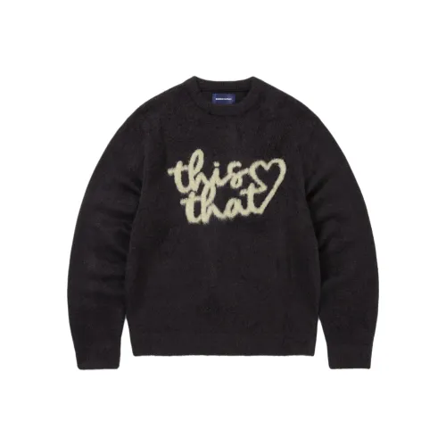 Thisisneverthat FW25 Сердце Логотип KNIT Свитер Темный Темно-синий Синий Свитер Унисекс