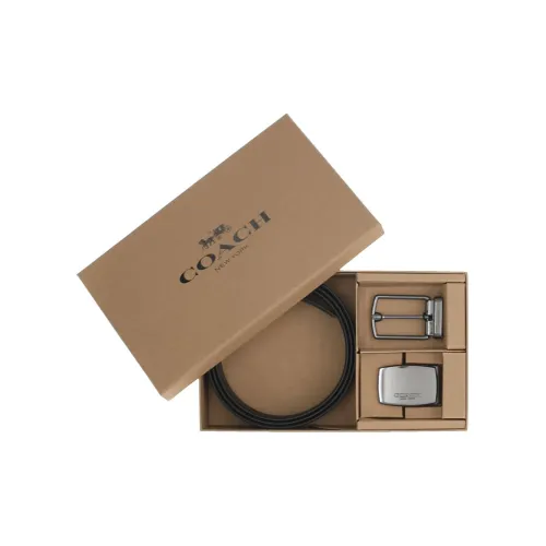 COACH Ремни из коровьей кожи Мужской Черный Ширина 2,8 см