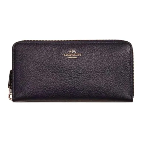 COACH Accordion Zip Wallet Полированная кожа с эффектом галечника держатель для карт кошелек женский морской синий