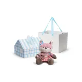 Лиса Персик 35 см (Полосы Комбинезоны Ткань Заплатки Коробка Включено)