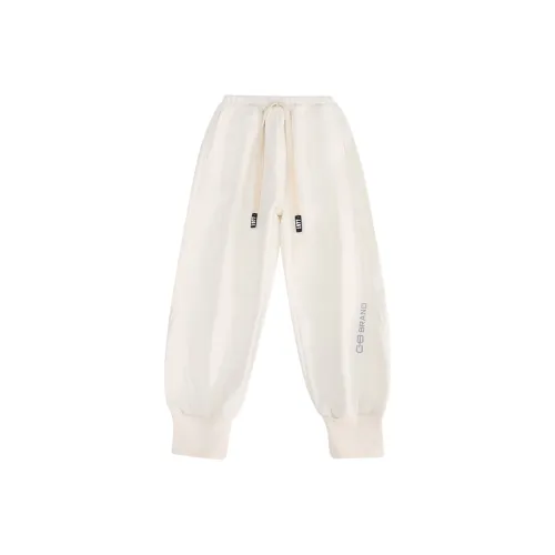 RHOBESAM Транскрипт Cjd8208 Низ штанины письмо вышивка повседневный тренировочные брюки бежевый Kids тренировочные брюки