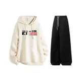 Комплект (абрикосовый топ+черные брюки)