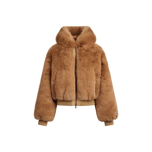 SKIMS FW25 FAUX FUR ZIP UP JACKET Velvet feel COAT Women's