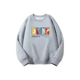 Светло-серый свитшот с круглым вырезом (на флисовой подкладке) - четыре цвета