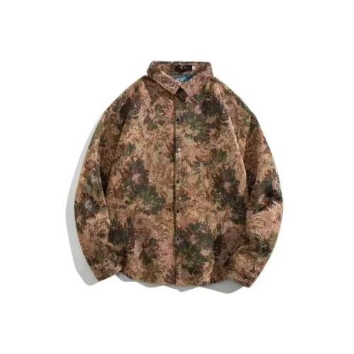 PLQV Коричневый Мужская Рубашка