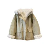 Хаки хлопковый пуховик