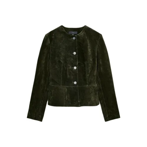 ZARA Khaki Женские Кожаные Куртки