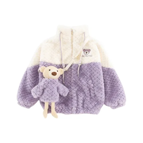 RHOBESAM Maruko Дом Оболочка Flute 03 Украшение Медвежонок Флис Подкладка Фиолетовый Kids Куртки