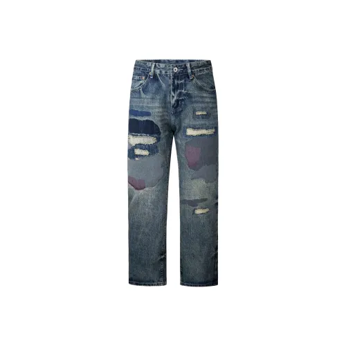 HUNZHI Джинсы унисекс синий цвет