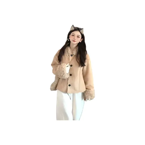 LANGQING Хаки Бесплатная доставка с бренд наклейкой Женские короткие пальто