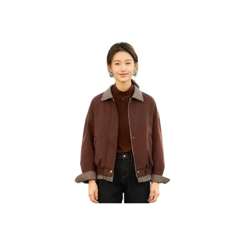 ZUOSAISI Темный кофейный цвет женские куртки