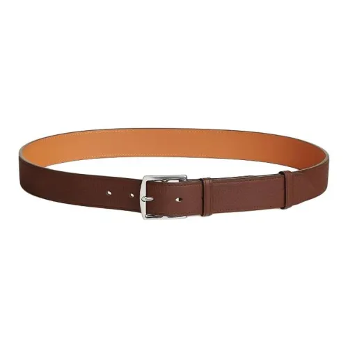 HERMES Коровья кожа Togo Кожаные ремни Унисекс Коричневый 3,2 см