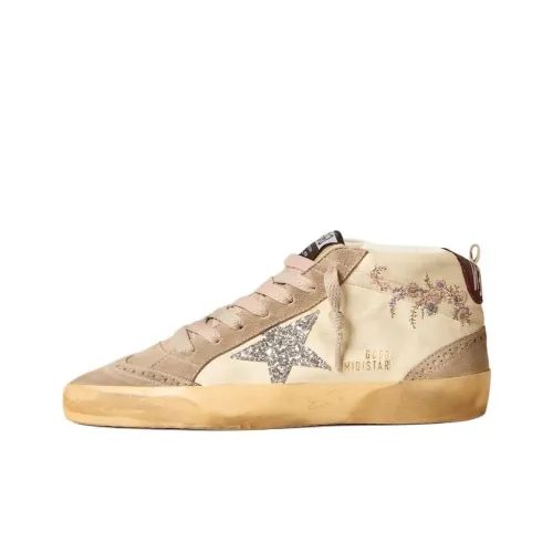 Golden Goose Mid Star MID Топ Скейтборд Кроссовки Женские Бежевые