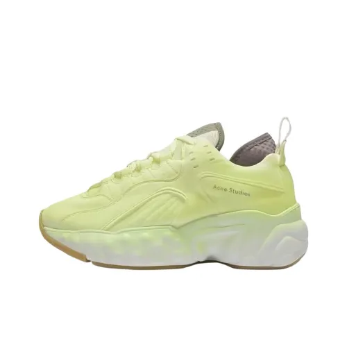 Acne Studios Manhattan Low Топ Повседневная обувь Женская Неоново-желтая Потертый