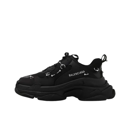 Balenciaga Triple S Low Топ Повседневная обувь Женская Черная