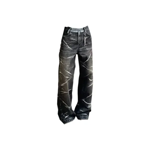 SNEIKLAU Черный Унисекс Джинсы