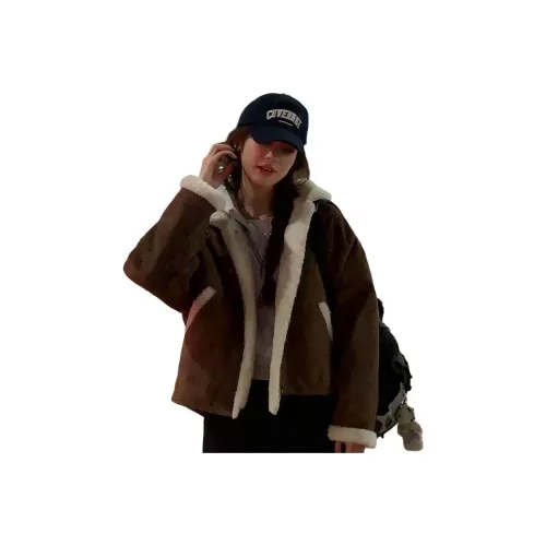 KXRP Кофе Пальто Женские Пуховики