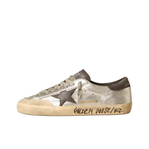 Golden Goose Супер Звезда Низкий Топ Скейтборд Кроссовки Мужские Серебряные