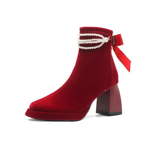 Zubumei Ботильоны 7CM Женские Red